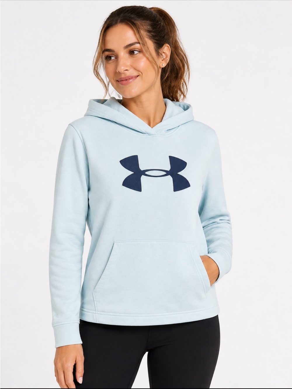 Under Armour ColdGear Light Blue Fleece Pullover Hoodie Women’s S